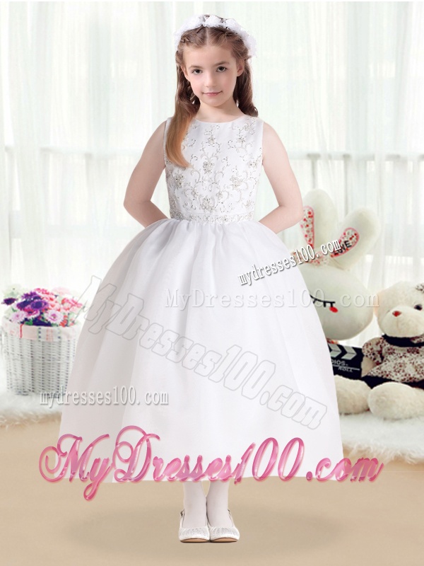 New Style Ball Gown Beading and Appliques Flower Girl Dresses