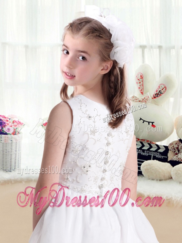 New Style Ball Gown Beading and Appliques Flower Girl Dresses
