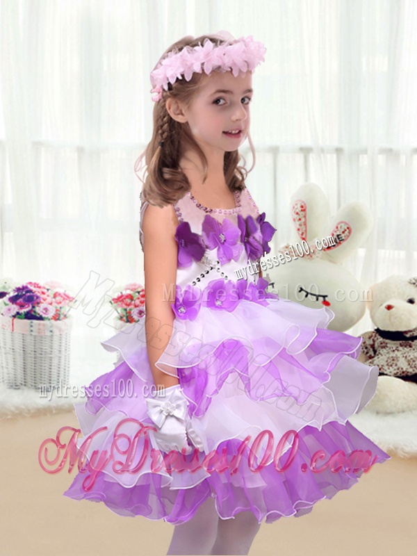 Perfect Short Flower Girl Dresses with Appliques and Ruffled Layers
