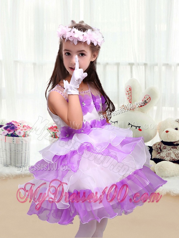 Perfect Short Flower Girl Dresses with Appliques and Ruffled Layers