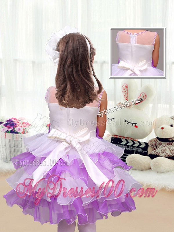 Perfect Short Flower Girl Dresses with Appliques and Ruffled Layers