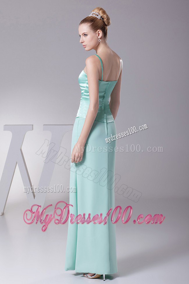 Apple Green Long Mothers Outfit with Diamond Neckline Jacket