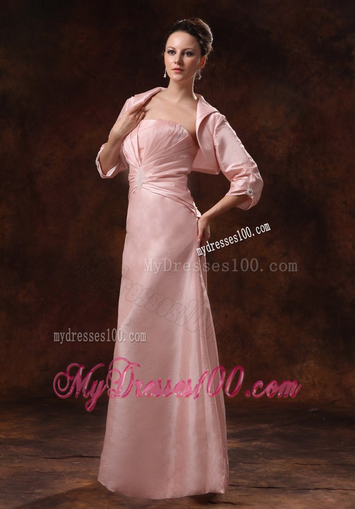 Blush Colored Gorgeous Long Mother In Law Dress with Jacket