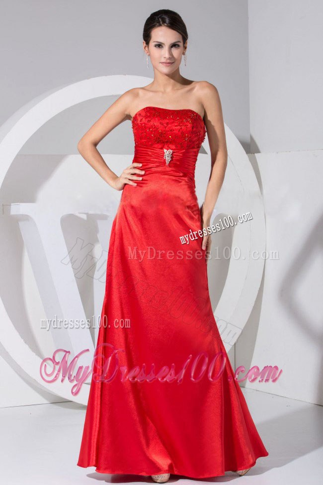 Modest Mother of the Bride Dress in Red with Ruffles on Back