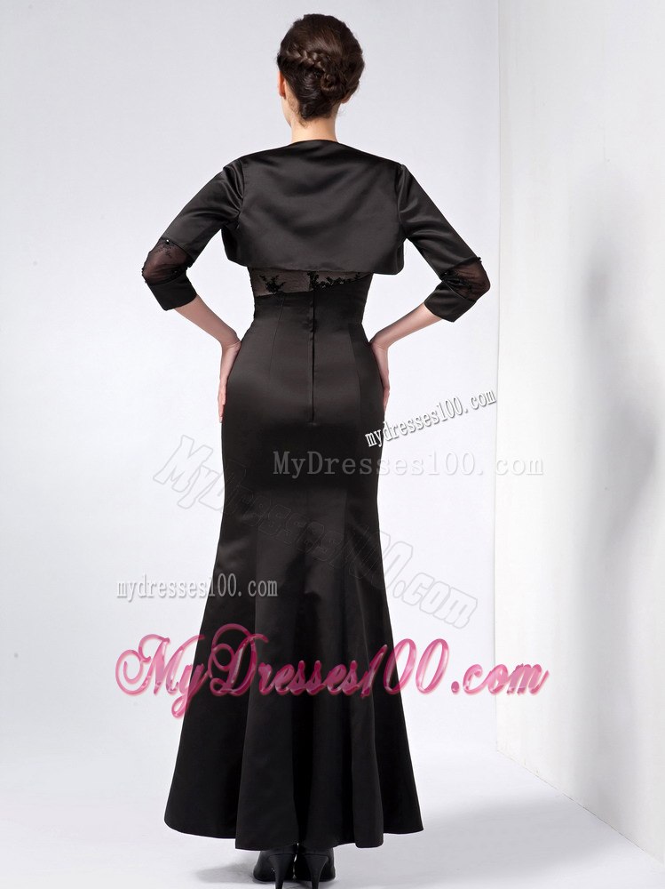 Ankle-length Flare Mother Of Bride Gown Dress in Black for 2013