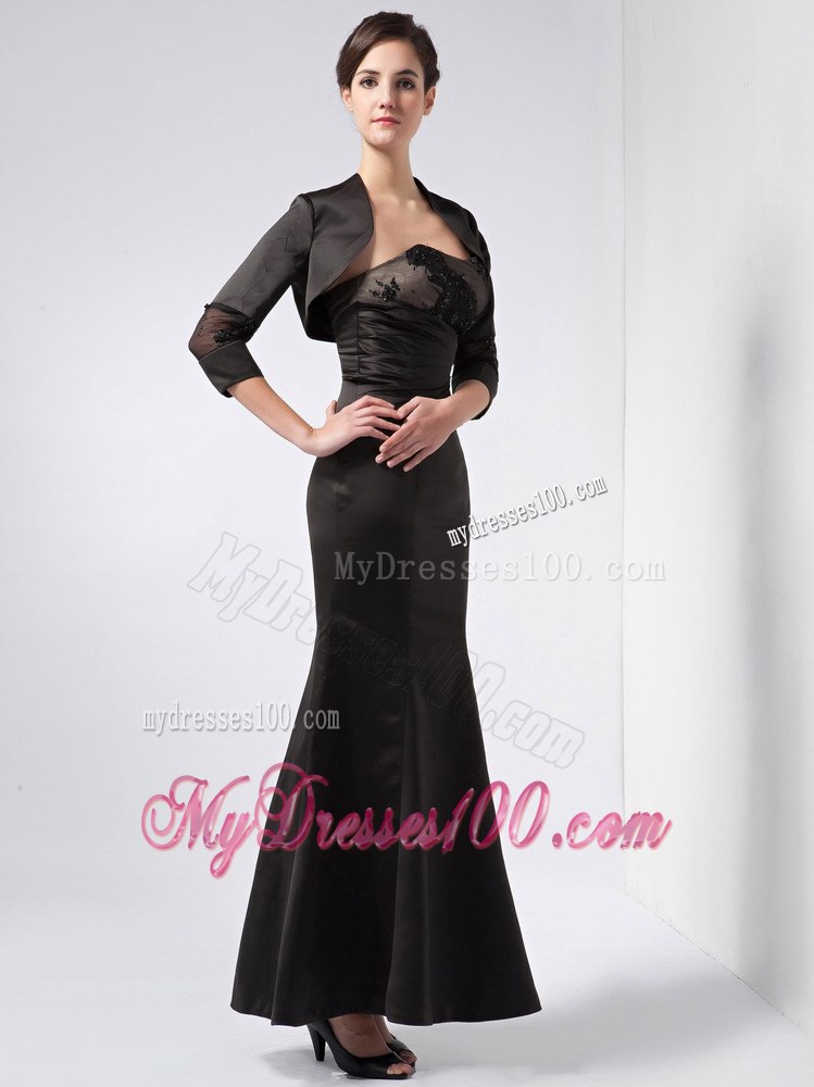 Ankle-length Flare Mother Of Bride Gown Dress in Black for 2013