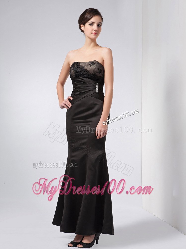 Ankle-length Flare Mother Of Bride Gown Dress in Black for 2013