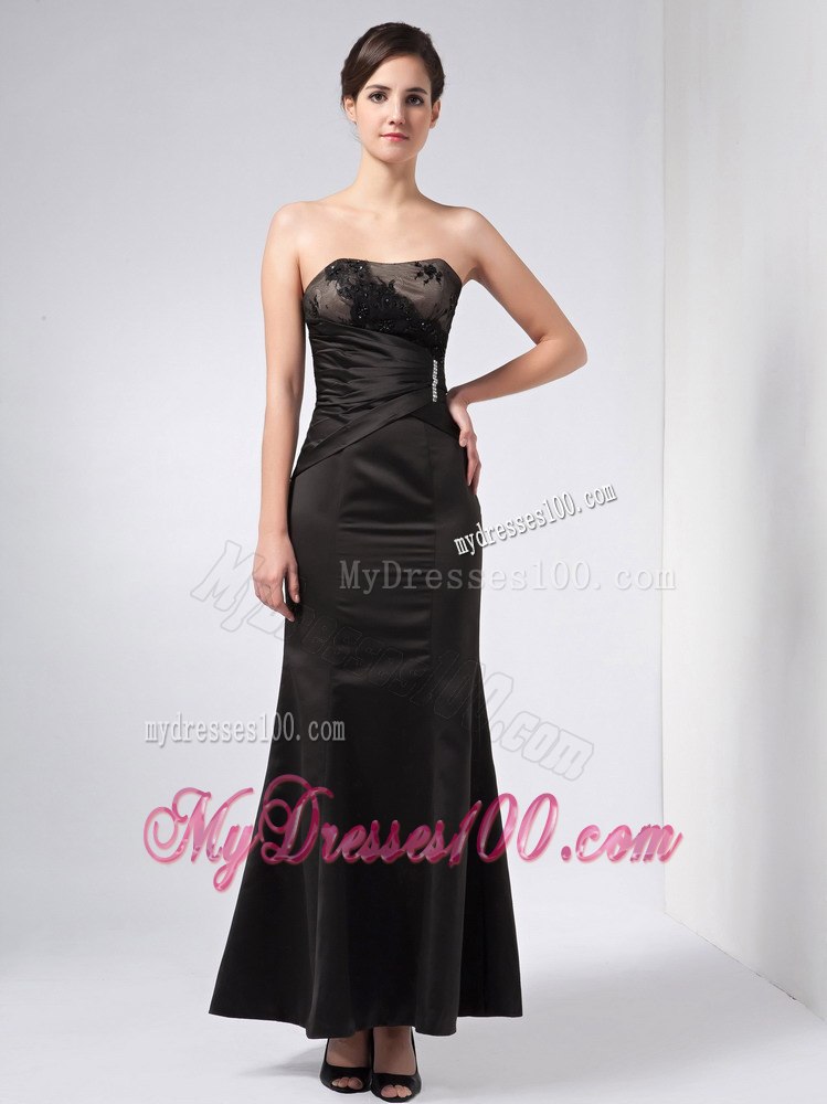 Ankle-length Flare Mother Of Bride Gown Dress in Black for 2013