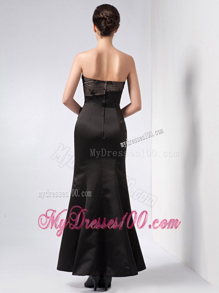 Ankle-length Flare Mother Of Bride Gown Dress in Black for 2013