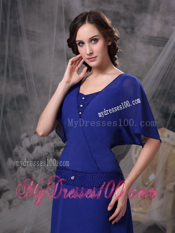 Wide Sleeves Royal Blue A-line Square Mother Of The Groom Dresses