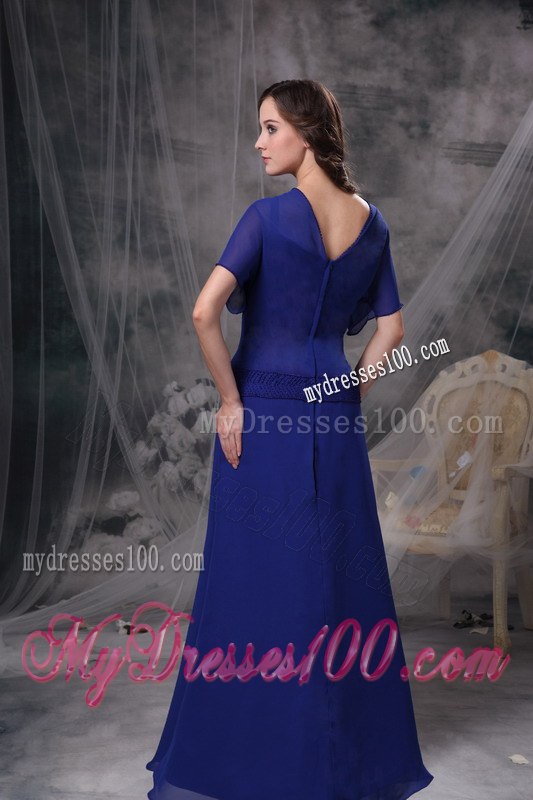 Wide Sleeves Royal Blue A-line Square Mother Of The Groom Dresses