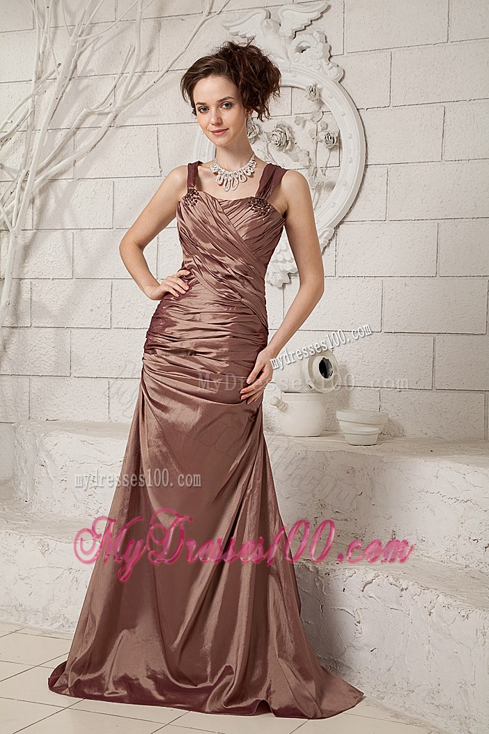 Ruched Taffeta Mother Wedding Outfit with Wide Straps for Cheap