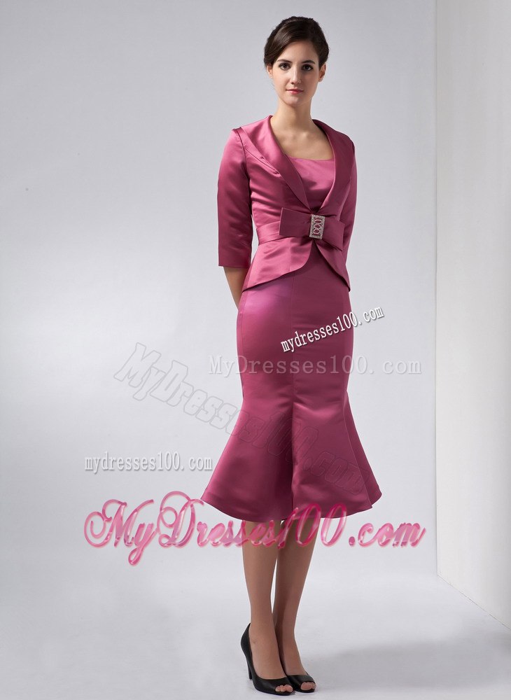Latest Trumpet Knee-length Mother Bride Dress for 2013 Wedding
