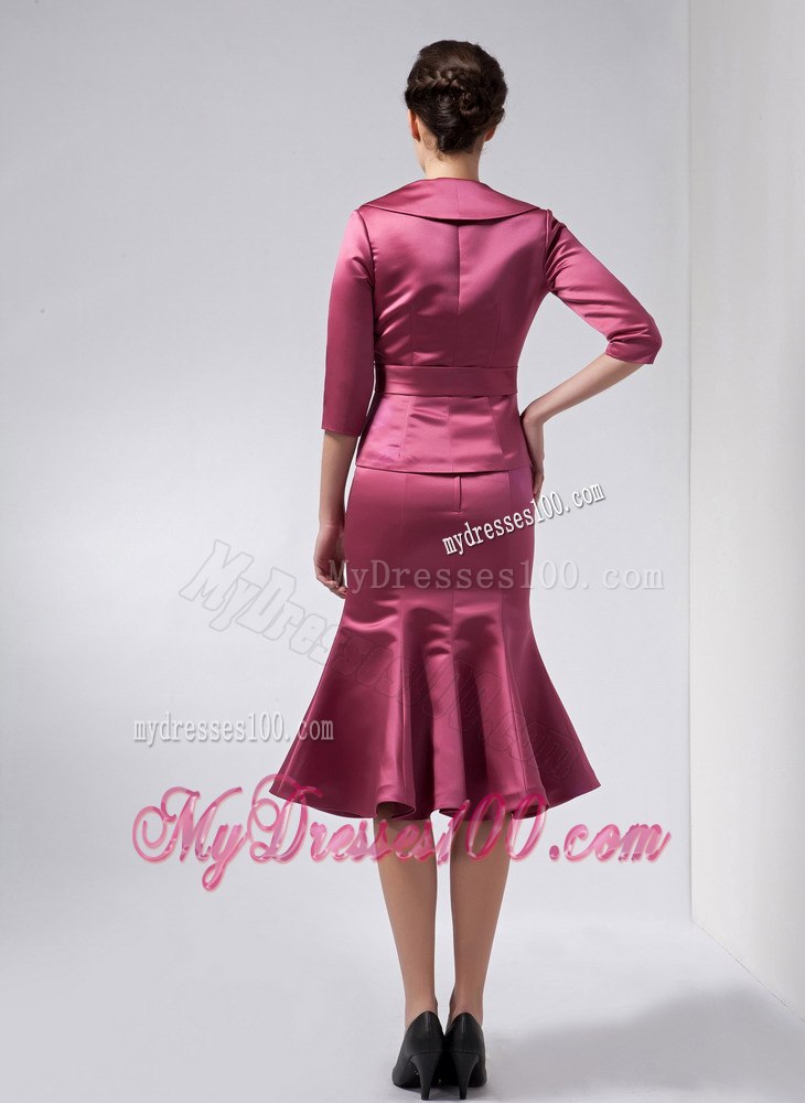 Latest Trumpet Knee-length Mother Bride Dress for 2013 Wedding