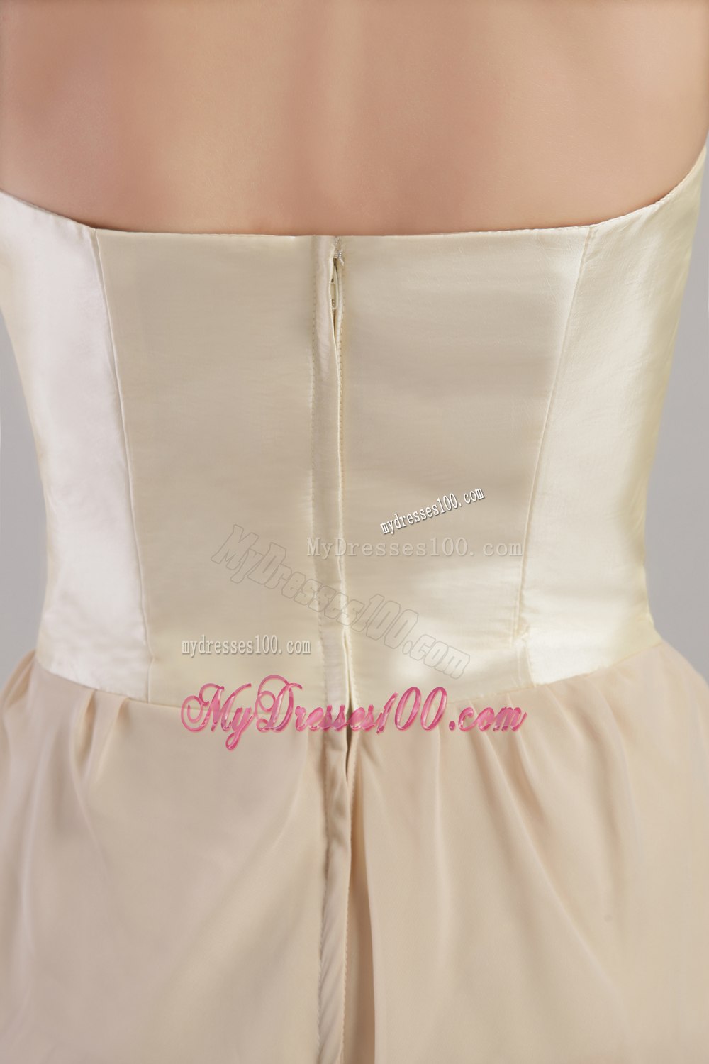 Strapless Champagne Mother Of The Bride Dress with Tiers of Ruffles