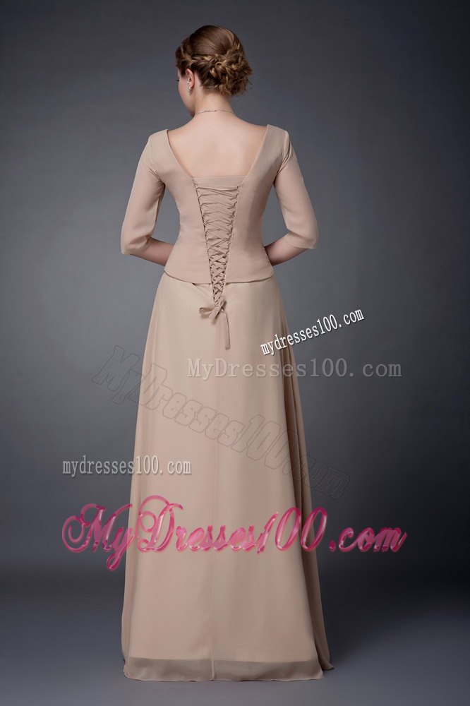 Champagne V-neck Half Sleeves Mothers Outfit For Weddings 2013