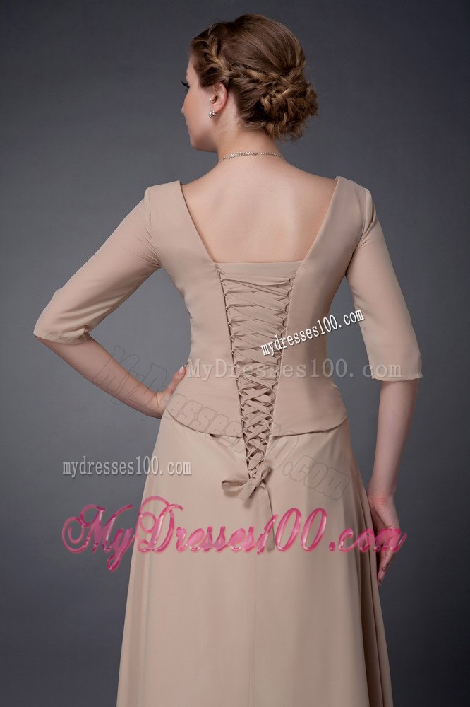 Champagne V-neck Half Sleeves Mothers Outfit For Weddings 2013