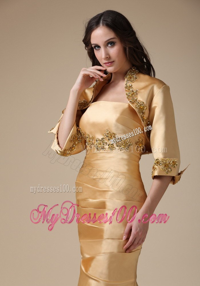 Exclusive Gold Mermaid Mother Of The Bride Dress with Appliques