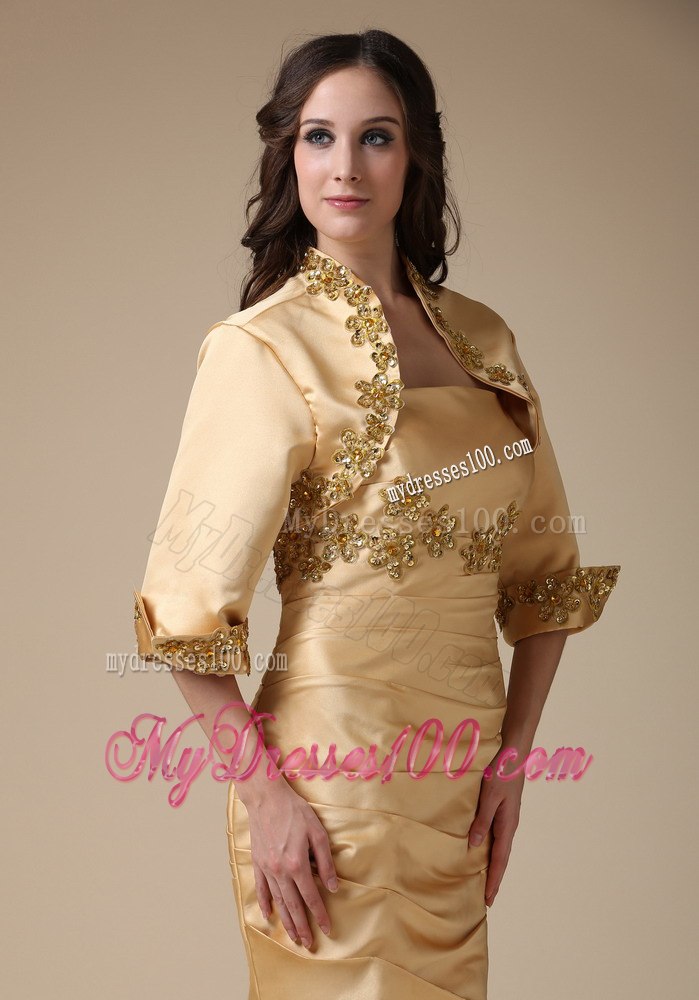 Exclusive Gold Mermaid Mother Of The Bride Dress with Appliques