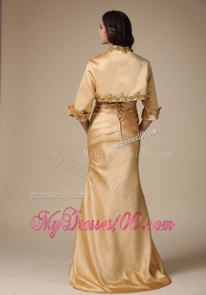 Exclusive Gold Mermaid Mother Of The Bride Dress with Appliques