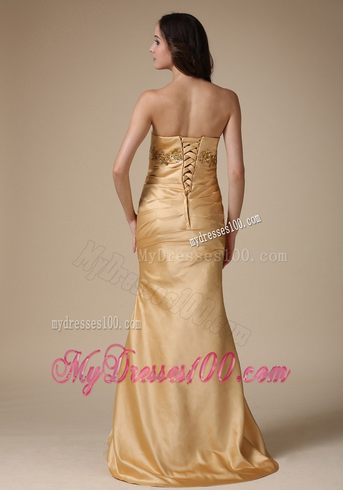 Exclusive Gold Mermaid Mother Of The Bride Dress with Appliques
