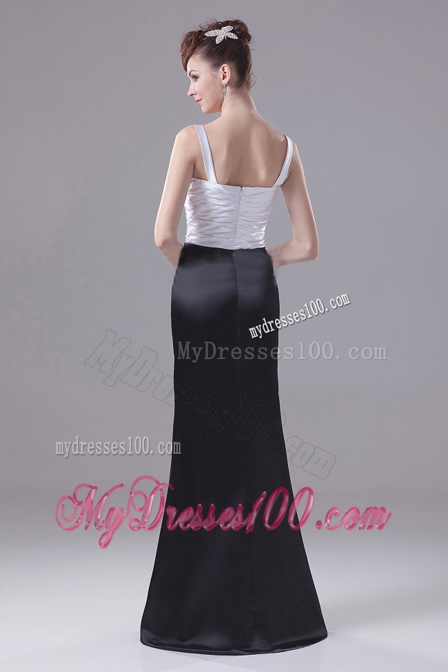Black and White Mother Bride Dress with Hand Made Flowers