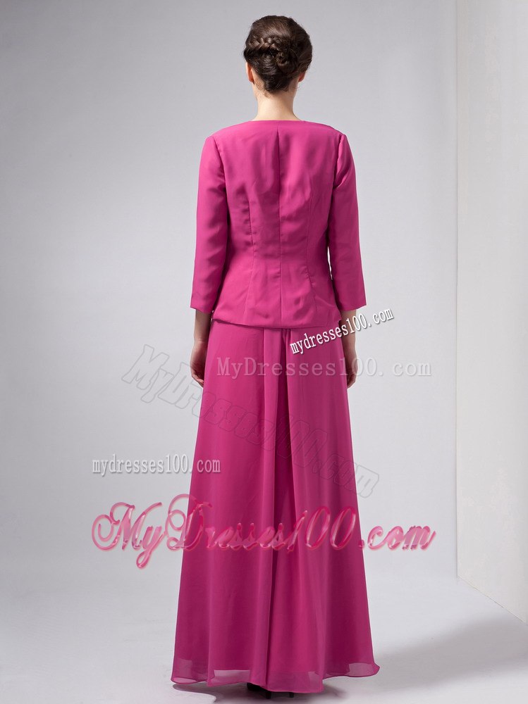 Rhinestone V-neck with Butterfly Back Mother Of The Bride Dress