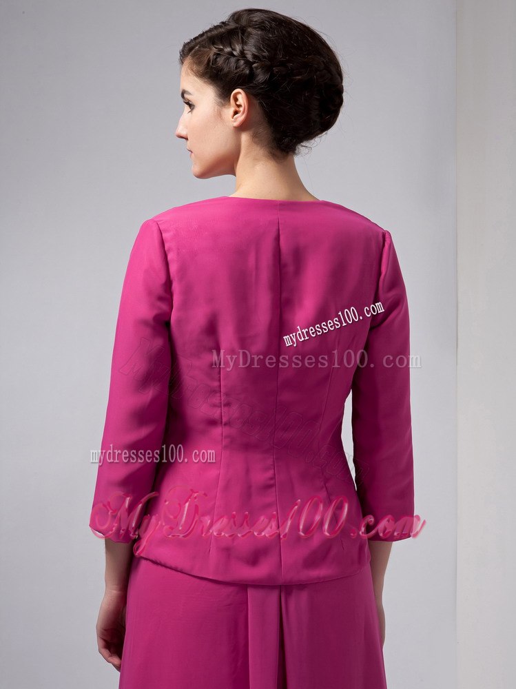 Rhinestone V-neck with Butterfly Back Mother Of The Bride Dress
