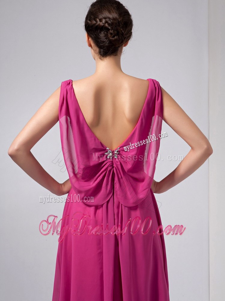 Rhinestone V-neck with Butterfly Back Mother Of The Bride Dress