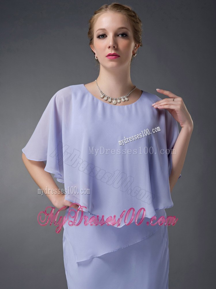 Cheap Shawl Scoop-neckline Mother Of The Bride Dress Ankle-length