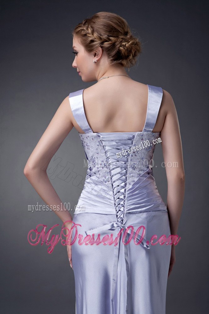 Column Lilac Mother In Law Dresses with Appliques and Lace Jacket