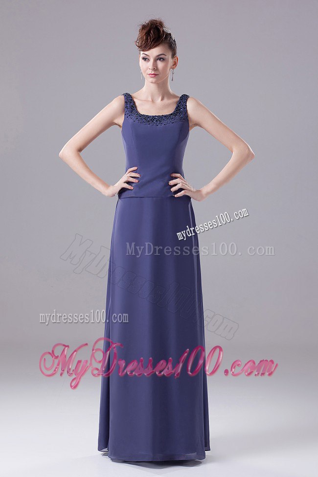 Elegant Beaded Square Neckline Mother In Law Dresses for Cheap