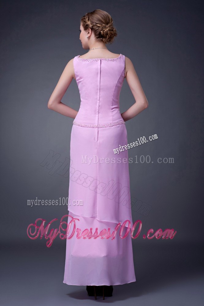 Asymmetric Ankle-length Hem Lavender Mother In Law Dress Sleeveless