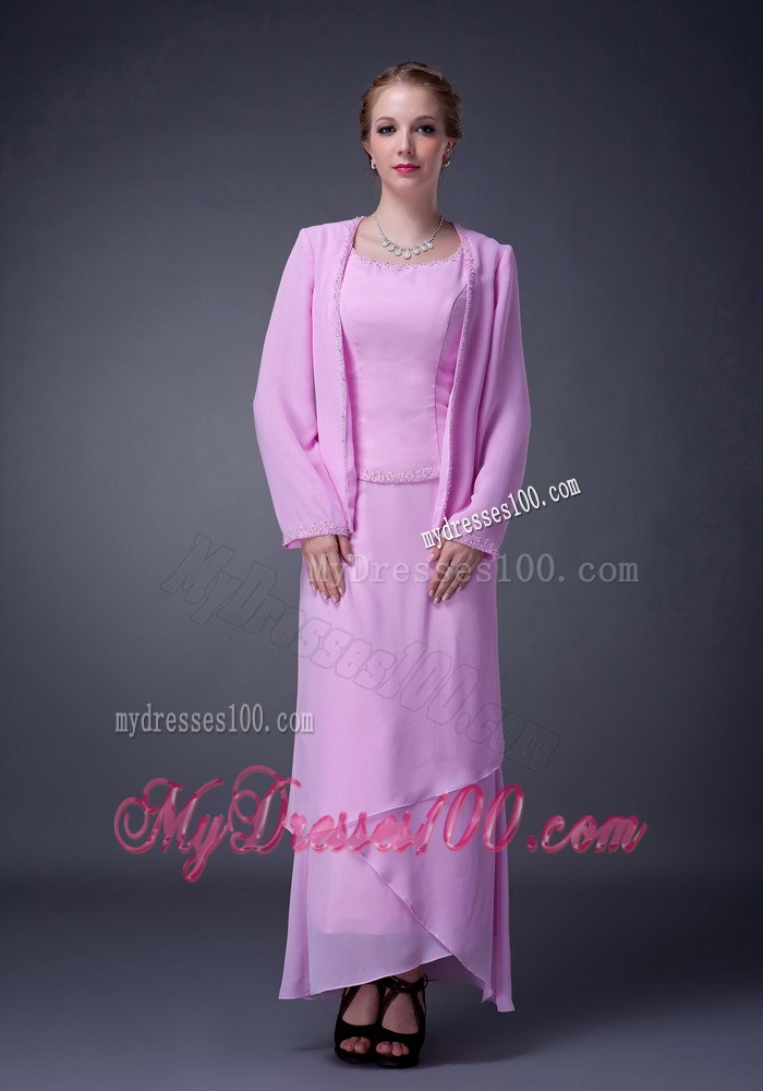 Asymmetric Ankle-length Hem Lavender Mother In Law Dress Sleeveless