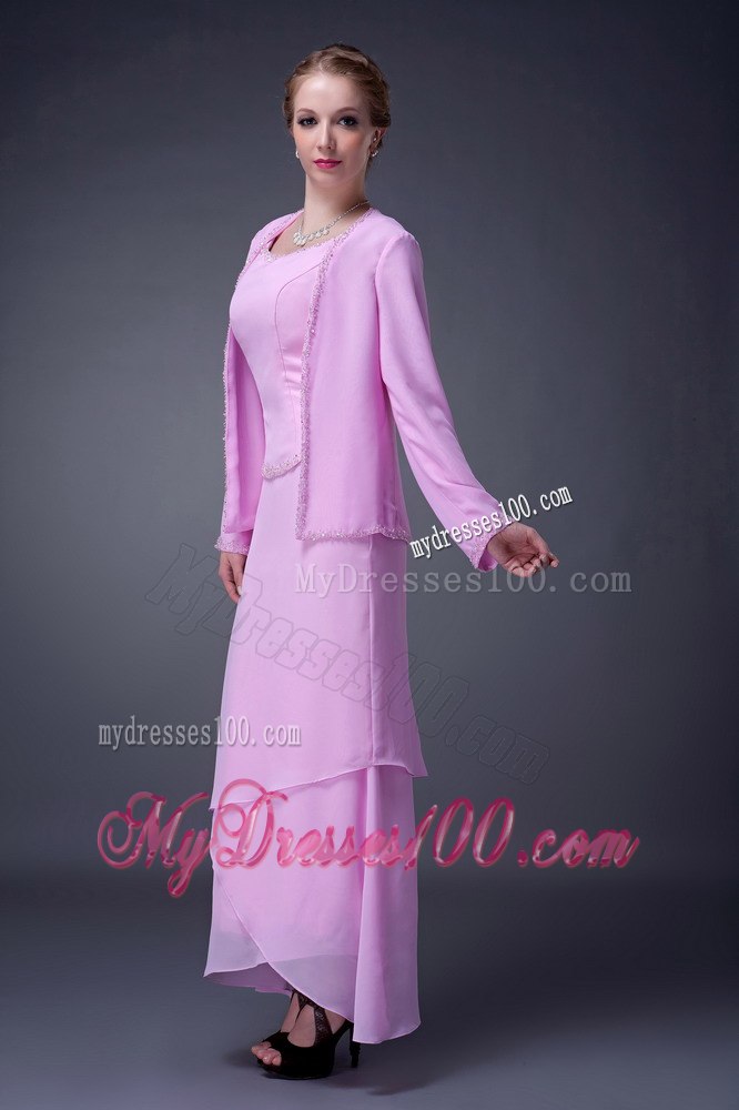 Asymmetric Ankle-length Hem Lavender Mother In Law Dress Sleeveless