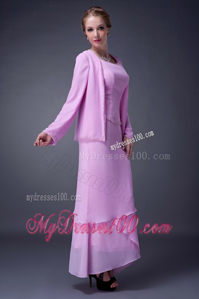 Asymmetric Ankle-length Hem Lavender Mother In Law Dress Sleeveless