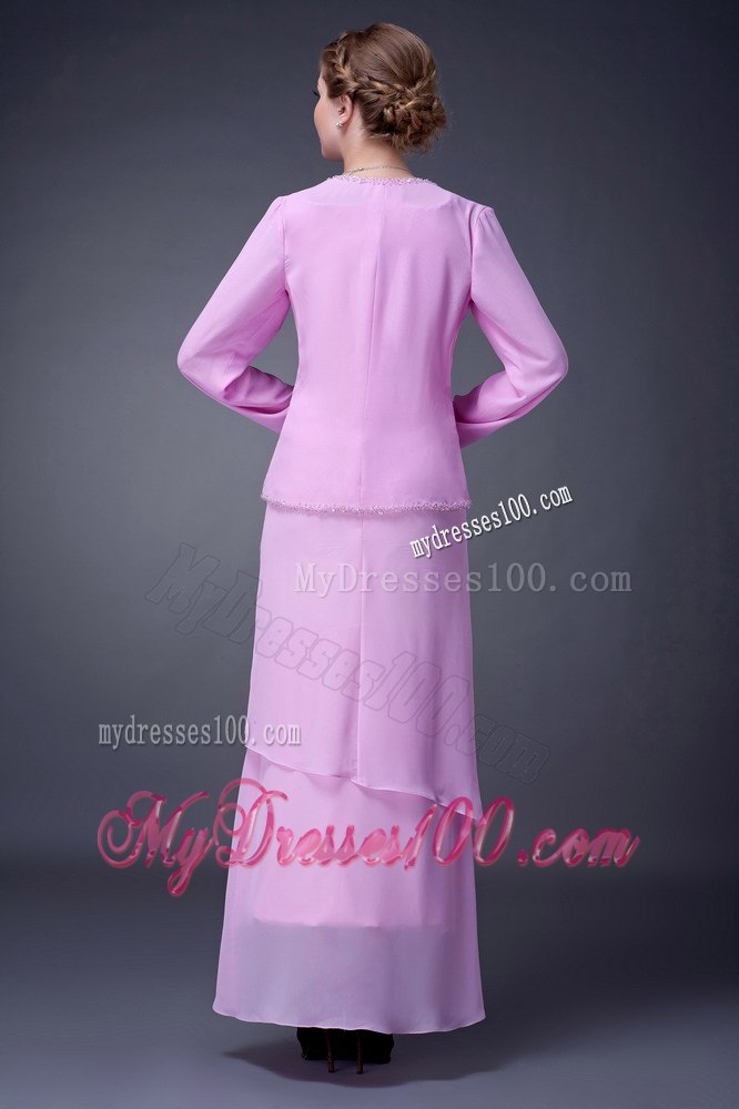 Asymmetric Ankle-length Hem Lavender Mother In Law Dress Sleeveless