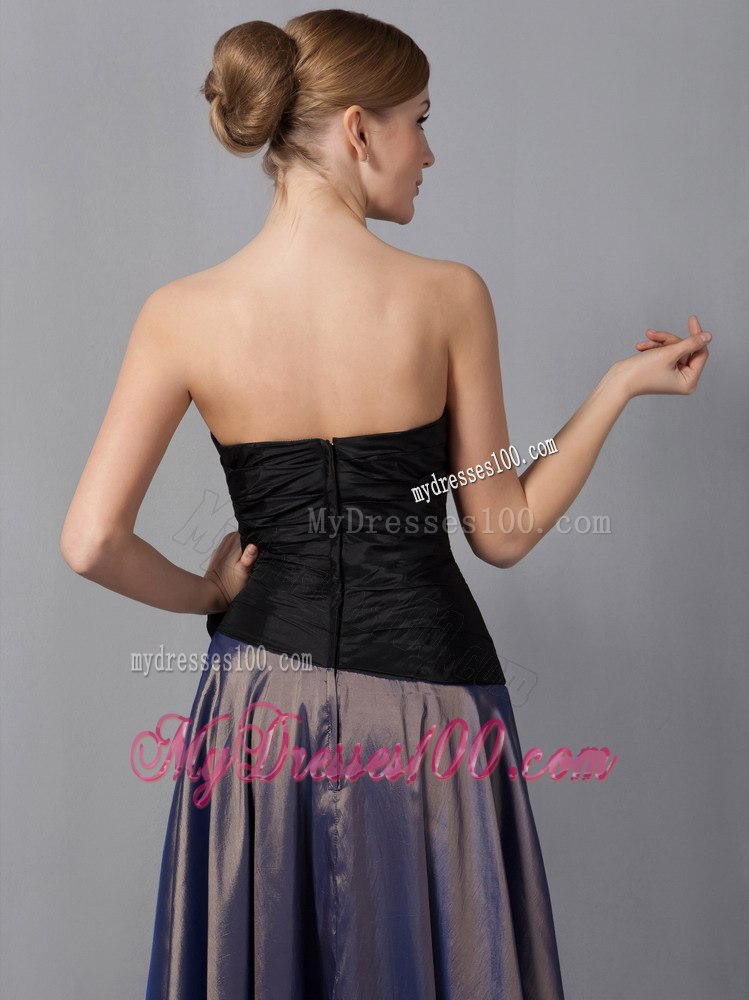 Handmade Flowers Decorate Multi-color Ankle-length Mother Bride Dress