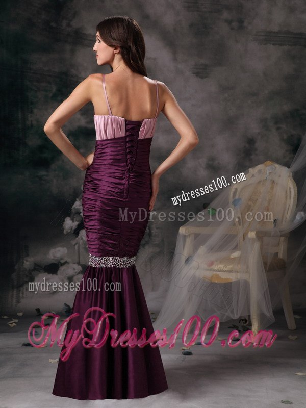 Ruched Lavender and Purple Mermaid Mother Outfit for Custom Made