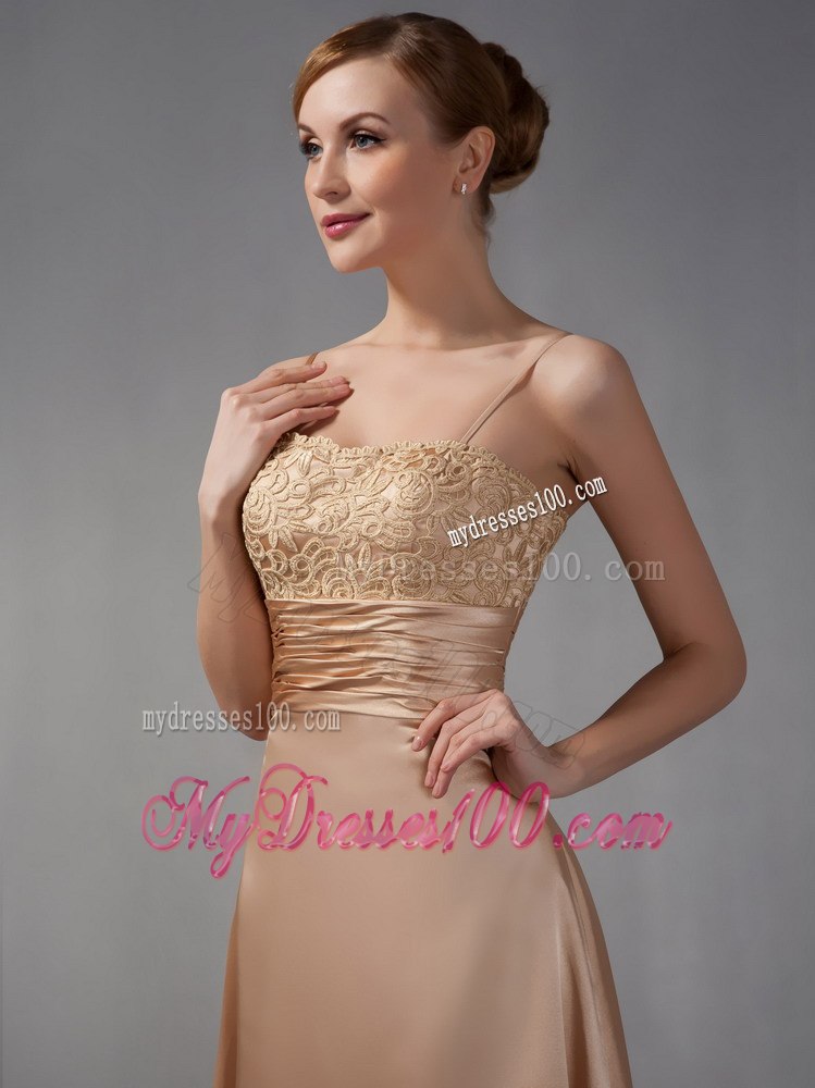 Ankle-length Mother of The Bride Dress in Champagne with Lace