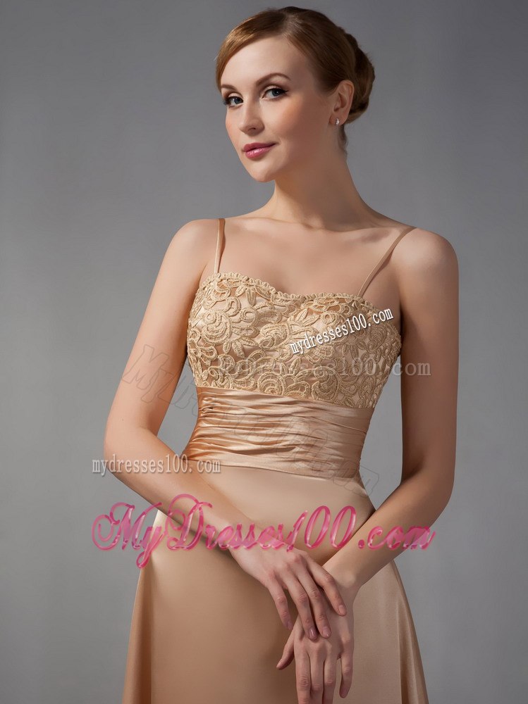 Ankle-length Mother of The Bride Dress in Champagne with Lace