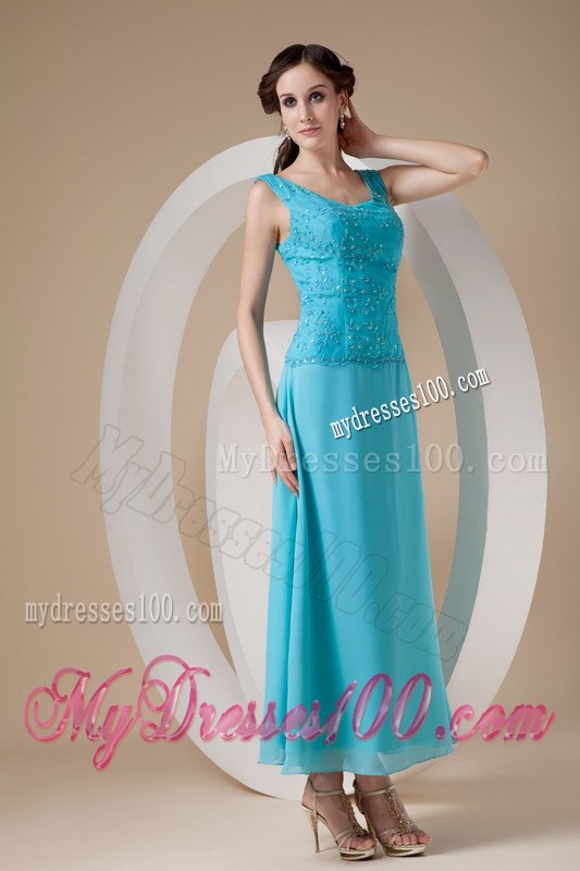 Sleeveless Ankle-length Mother In Law Dresses with Appliques