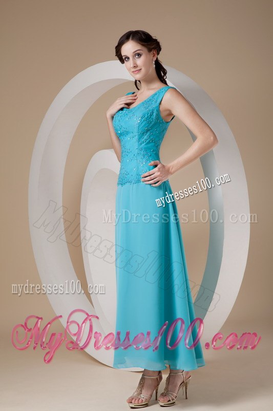 Sleeveless Ankle-length Mother In Law Dresses with Appliques