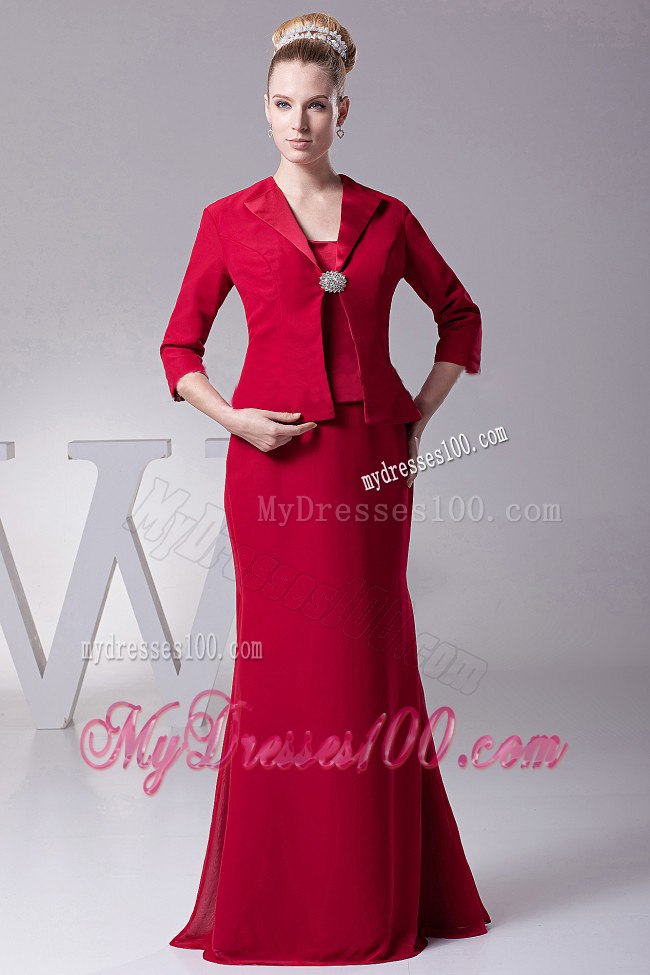 Mother Of The Bride Dress For 2013 with 3 4 Sleeves Jacket