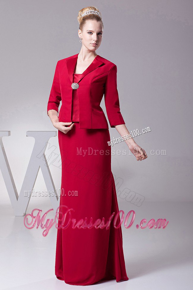 Mother Of The Bride Dress For 2013 with 3 4 Sleeves Jacket