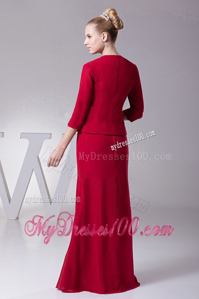 Mother Of The Bride Dress For 2013 with 3 4 Sleeves Jacket