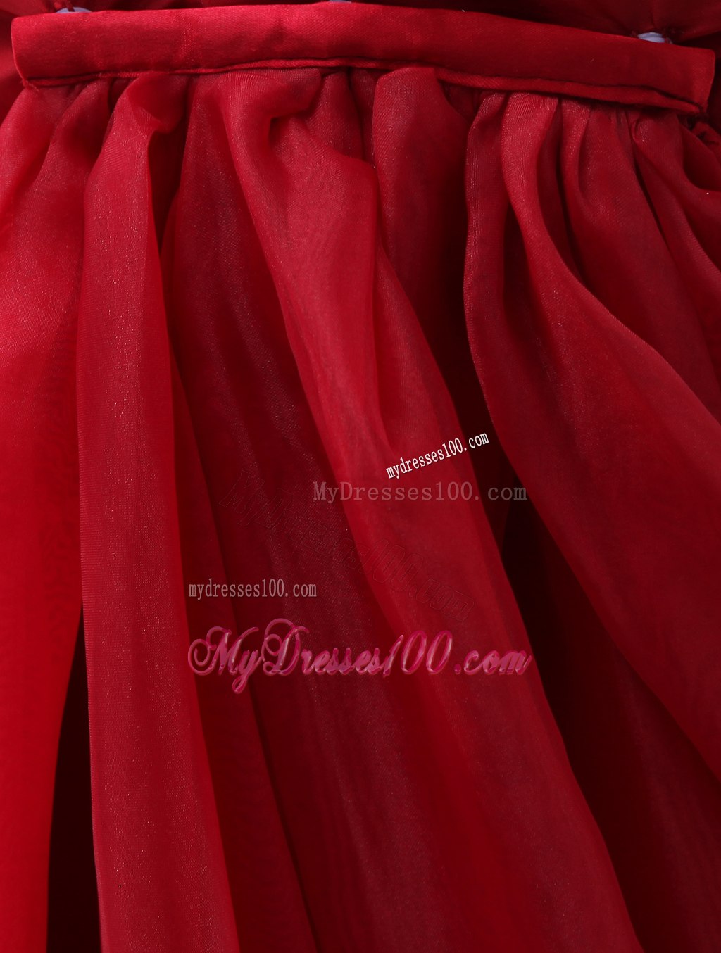 Watteau Train Mother Of The Bride Dress with V-neck in Red