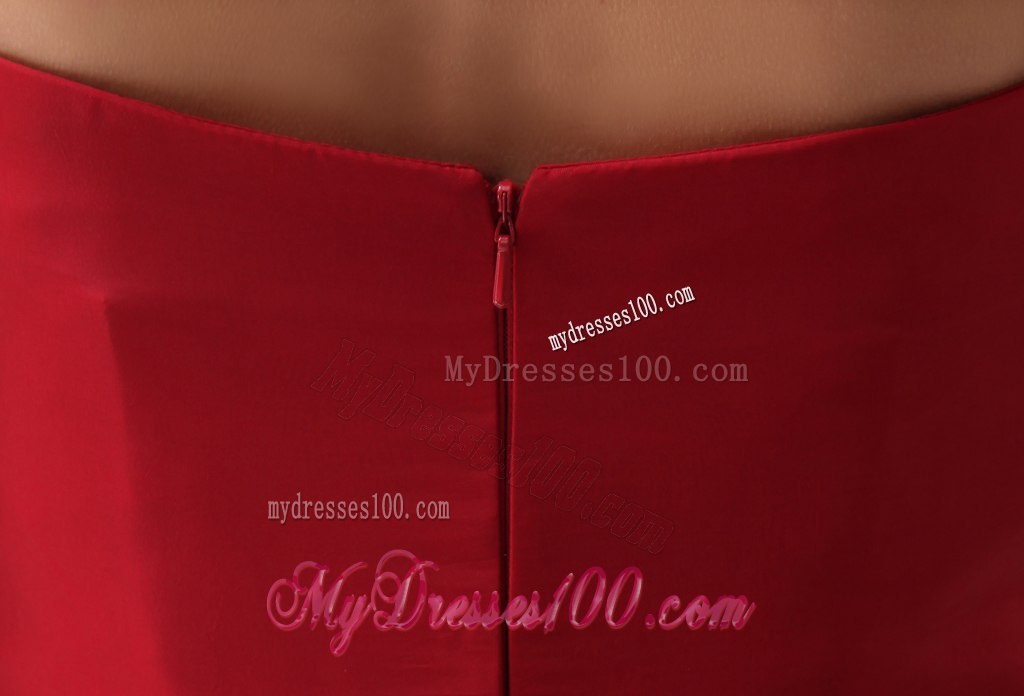 Watteau Train Mother Of The Bride Dress with V-neck in Red