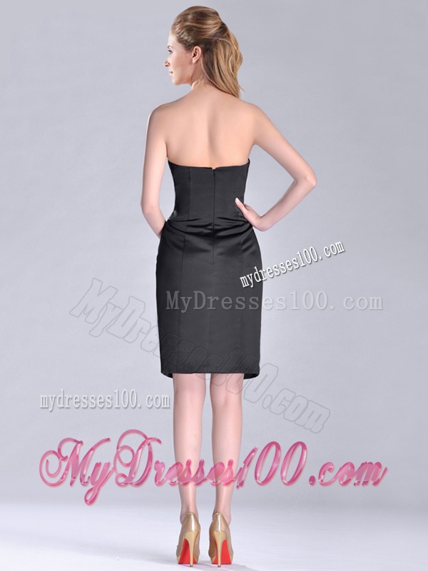 Fashionable Front Short Back Long V Neck Mother of The Bride Dress in Black