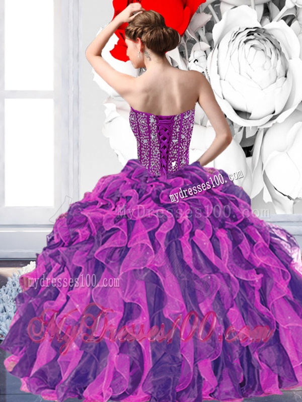 2016 Luxurious Beading and Ruffled Layers Quinceanera Dresses in Multi Color